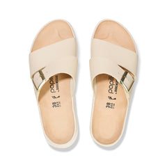 Almina Exquisite Platform Wedge Ecru Smooth Leather