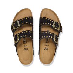 Arizona Rivet Black Suede Leather