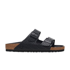 Arizona Semi-Exquisite Woven Emboss Black Smooth Leather