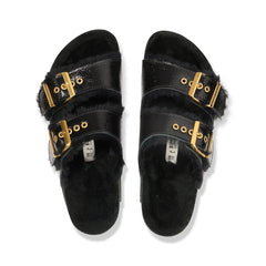 Arizona Shearling Naplak Black Natural Leather Patent/Shearling