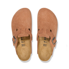 Boston Burnt Orange Embossed Suede Leather