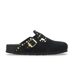 Boston Exquisite Rivets Black Suede Leather