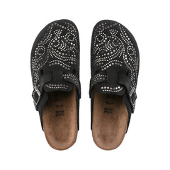 Boston Injected Rivets Black Suede Leather