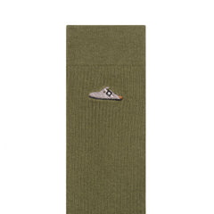 Cotton Ribbed Socks Pine Green