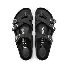 Franca Big Buckle Black Oiled Leather