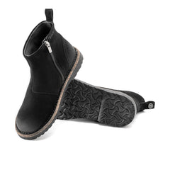 Melrose Black Waxy Suede Leather