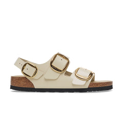 Milano Big Buckle High Shine Ecru Natural Leather Patent