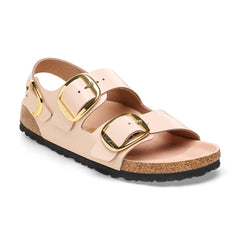 Milano Big Buckle High Shine New Beige Natural Leather Patent