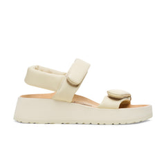 Theda Exquisite Platform Wedge Ecru Smooth Leather