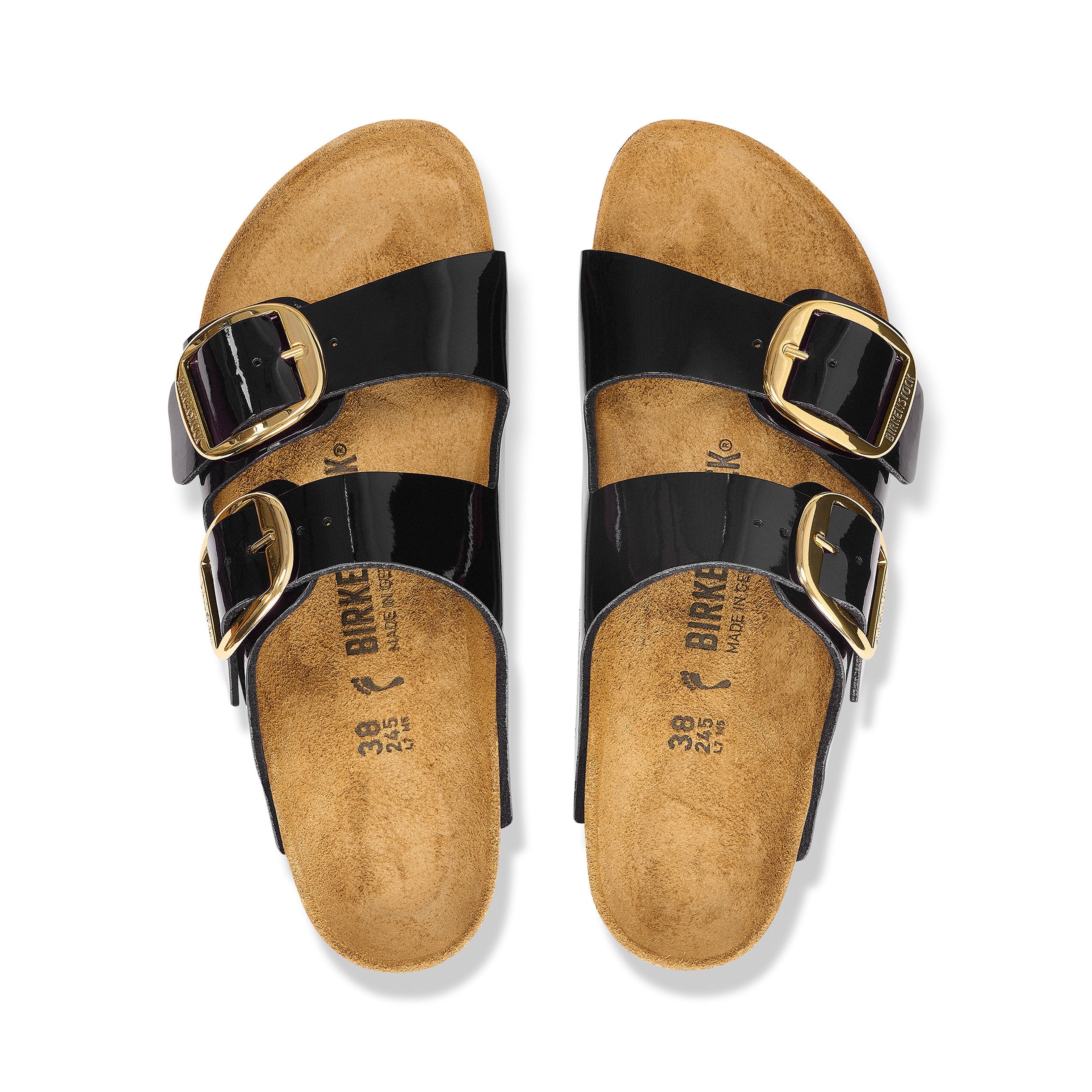Arizona Big Buckle Patent Black/Gold Birko-Flor