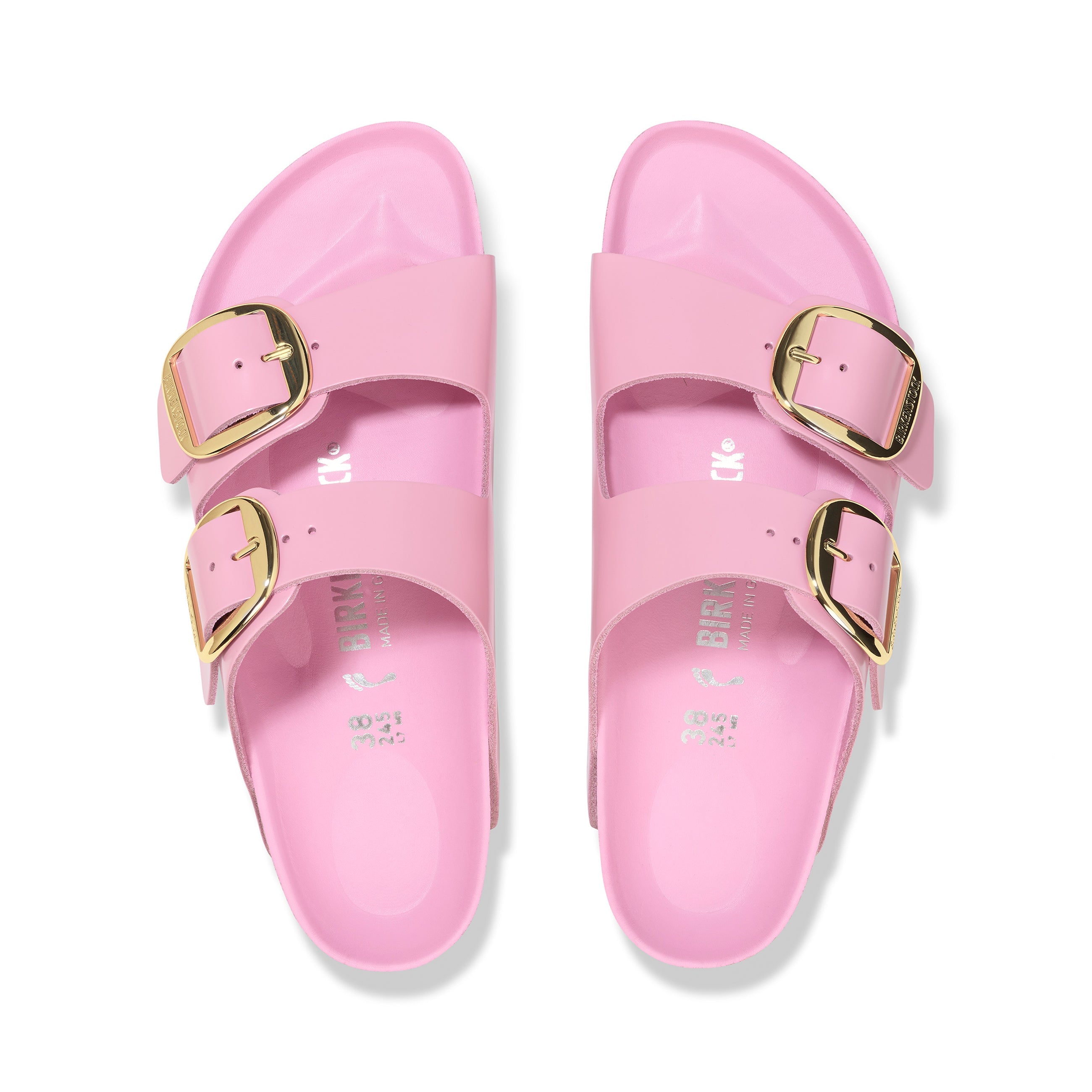 Arizona Big Buckle High Shine Fondant Pink Natural Leather Patent