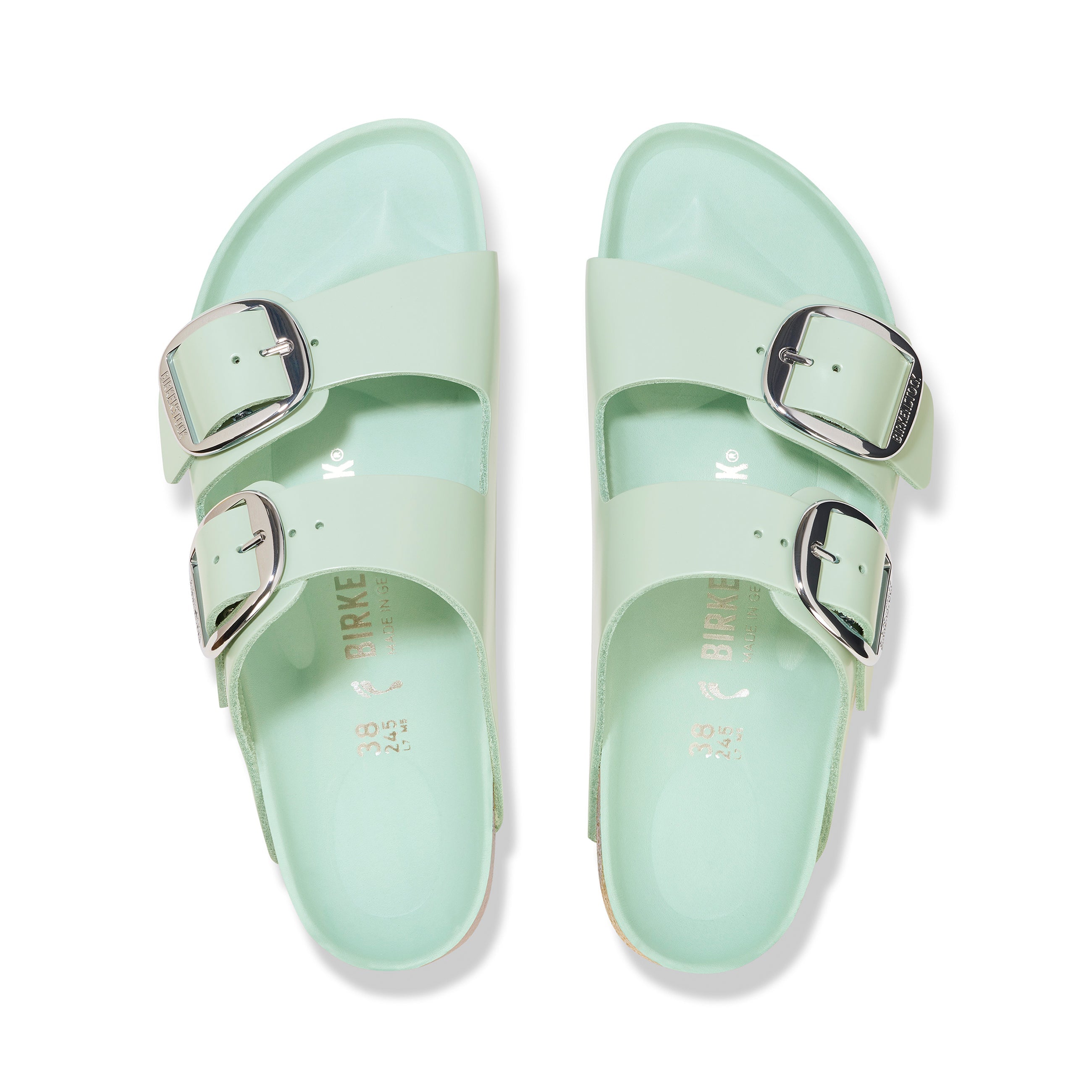 Arizona Big Buckle High Shine Surf Green Natural Leather Patent