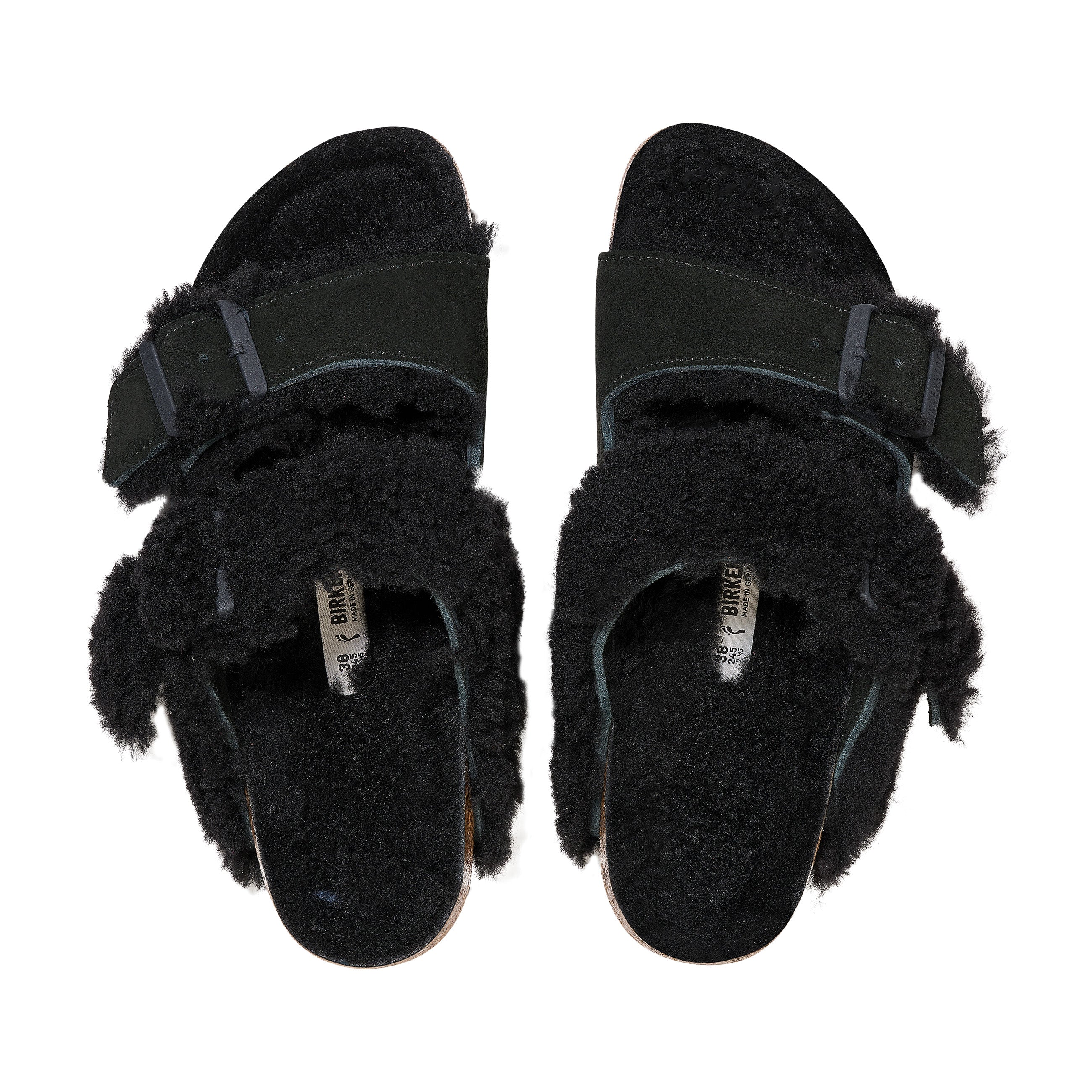 Arizona Split Teddy Black Suede Leather/Shearling