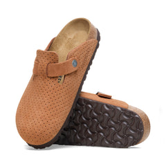 Boston Burnt Orange Embossed Suede Leather