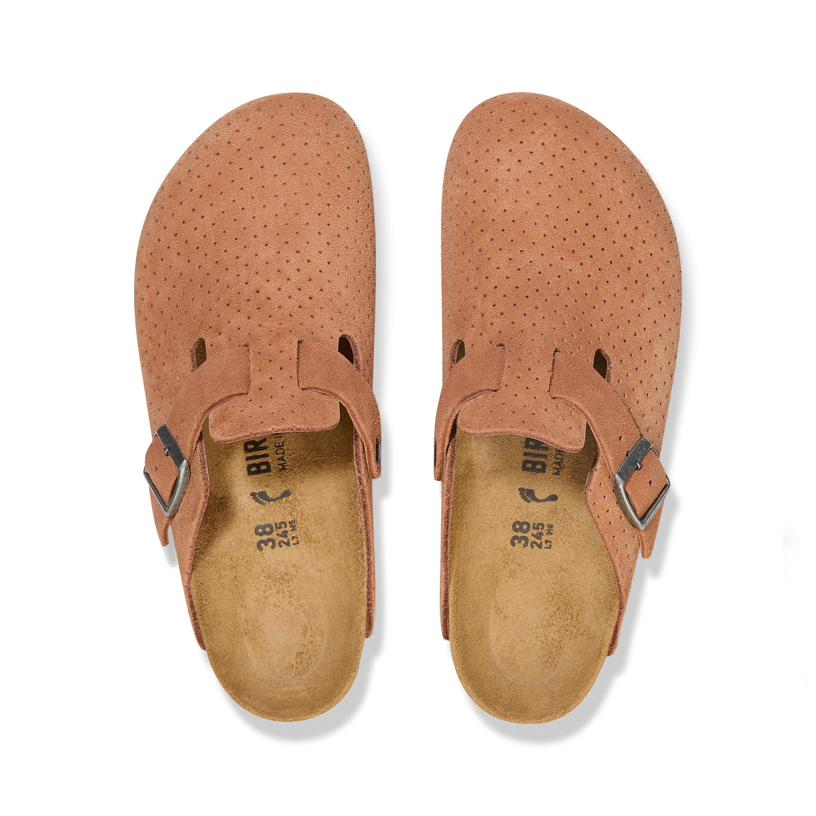 Boston Burnt Orange Embossed Suede Leather