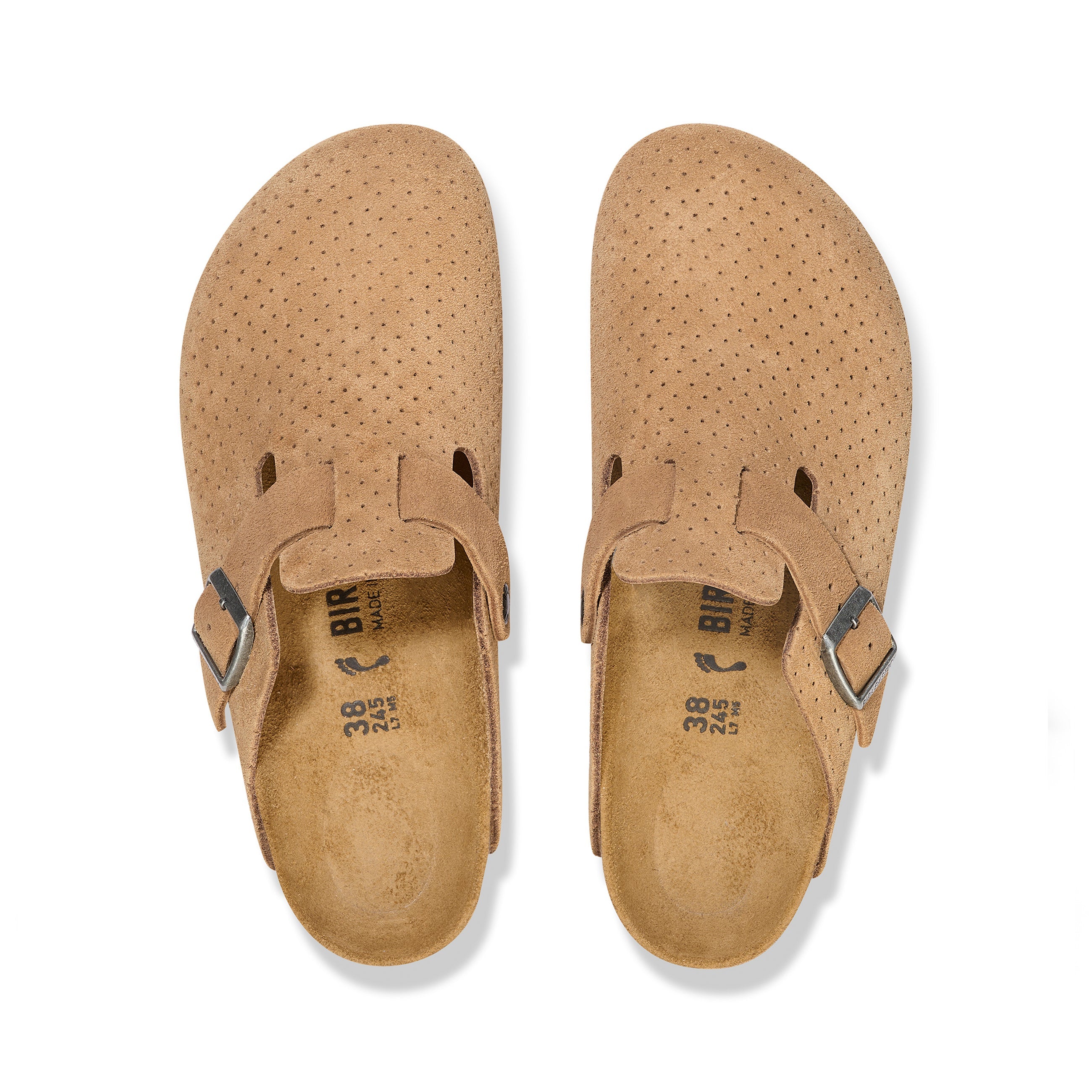 Boston New Beige Embossed Suede Leather