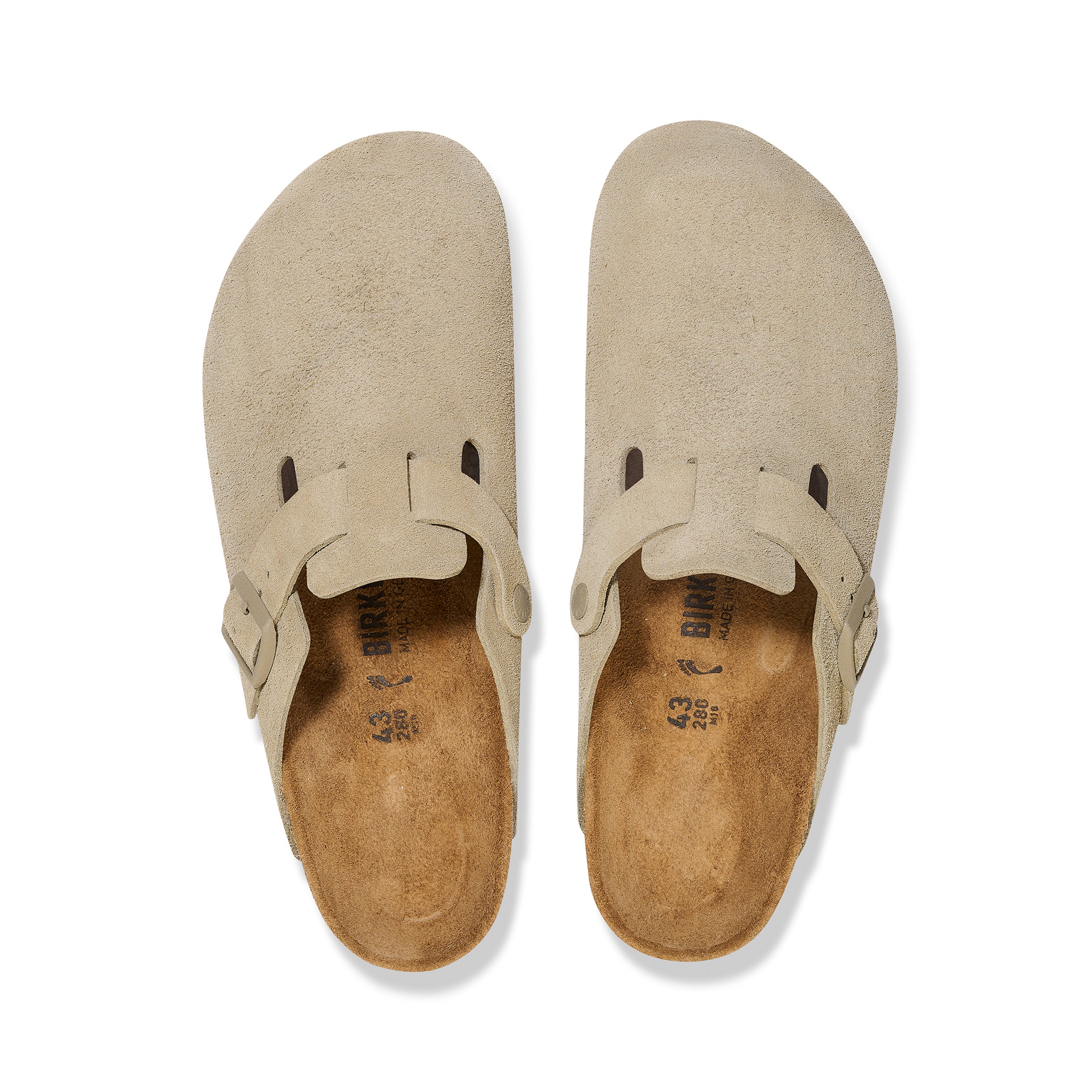 Boston Faded Khaki Suede Leather