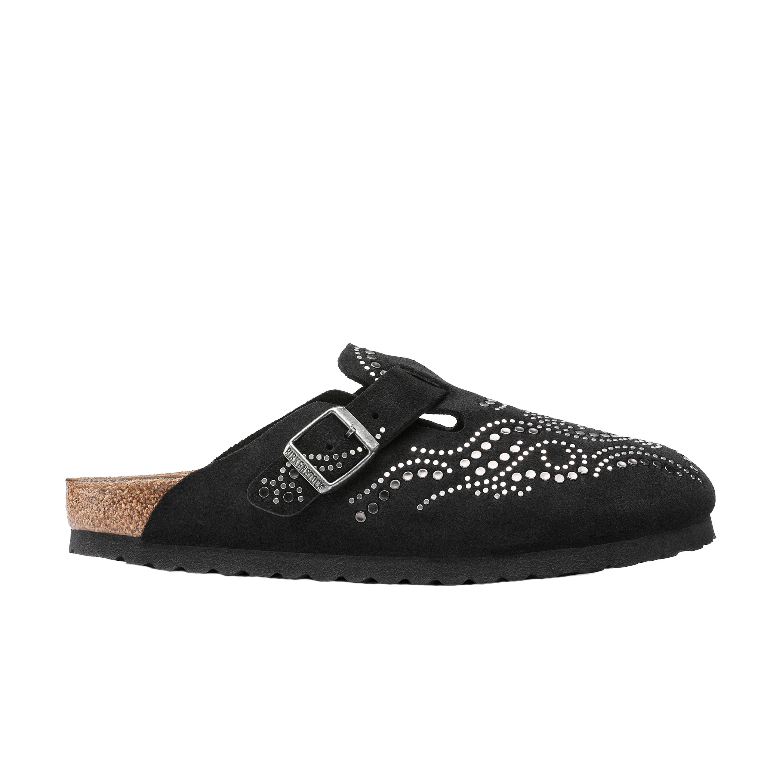 Boston Injected Rivets Black Suede Leather