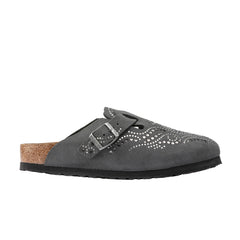 Boston Injected Rivets Gunmetal Suede Leather