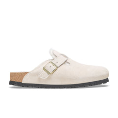 Boston Shearling Antique White Suede Leather/Shearling