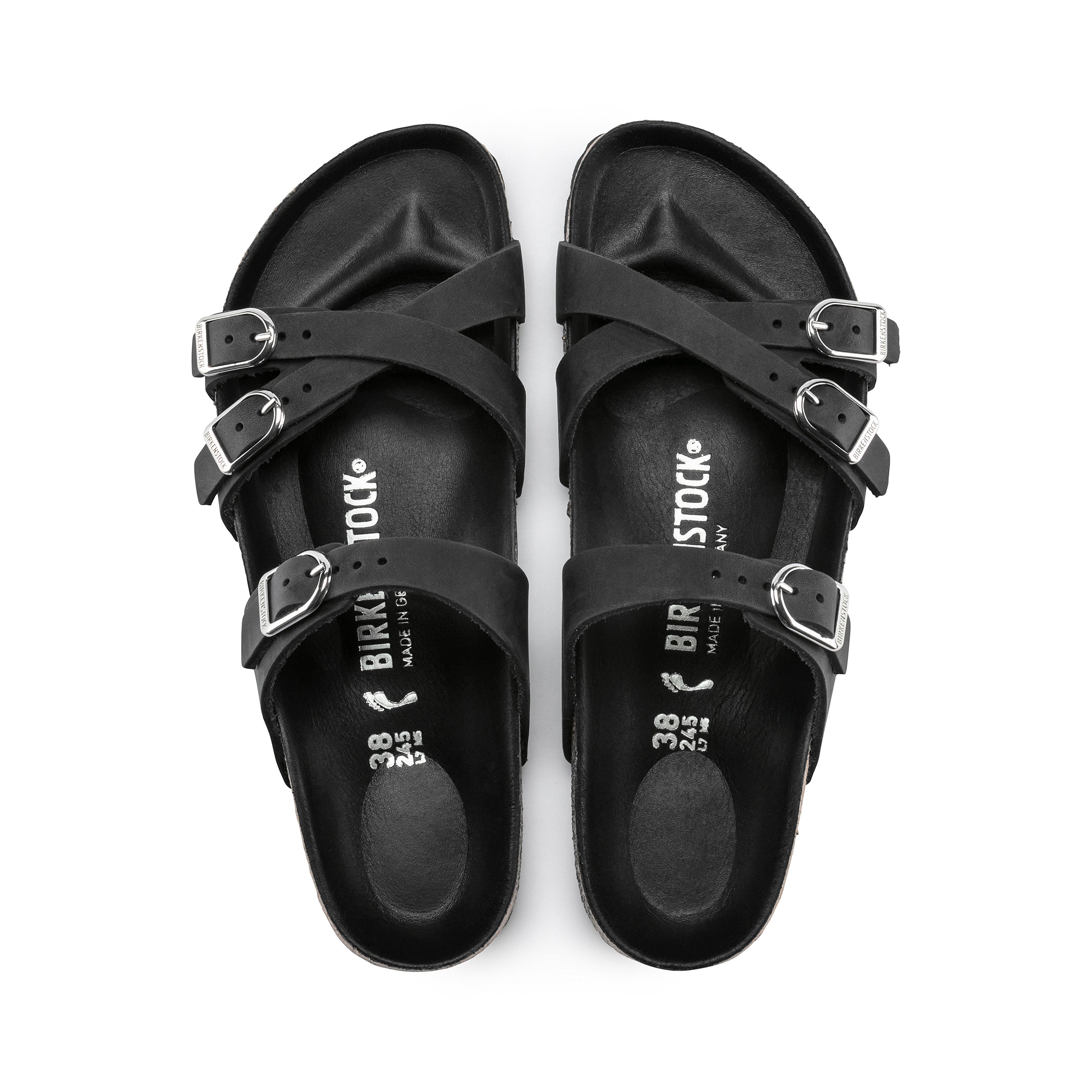 Franca Big Buckle Black Oiled Leather