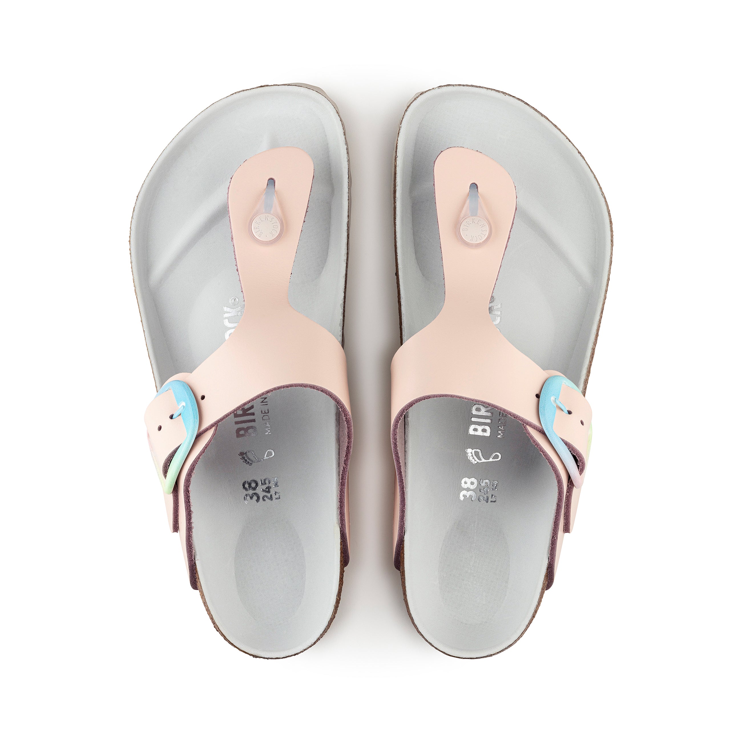 Gizeh Big Buckle Ombre Light Rose Smooth Leather