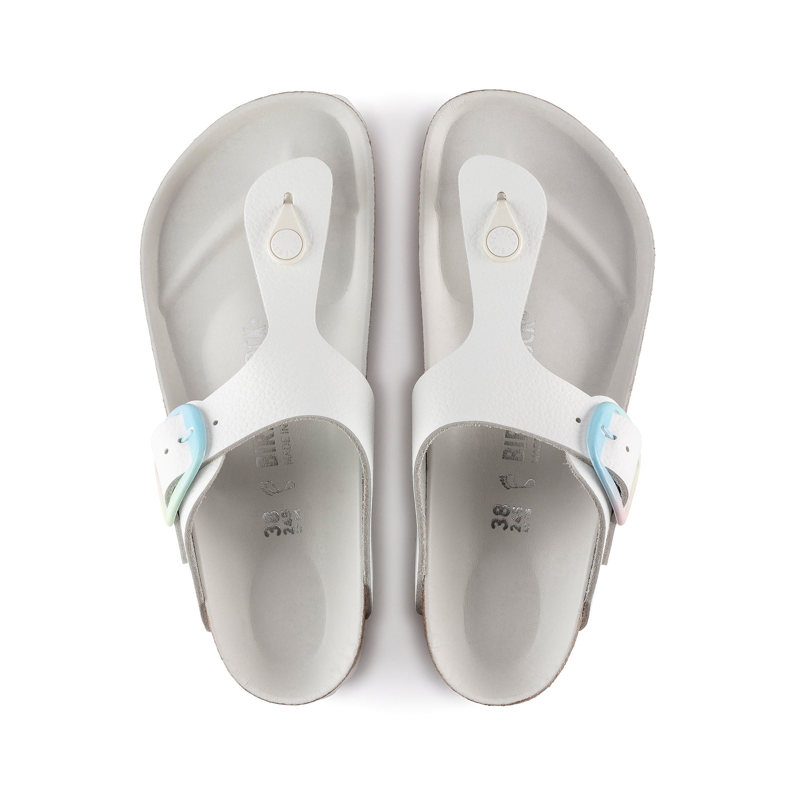 Gizeh Big Buckle Ombre White Smooth Leather