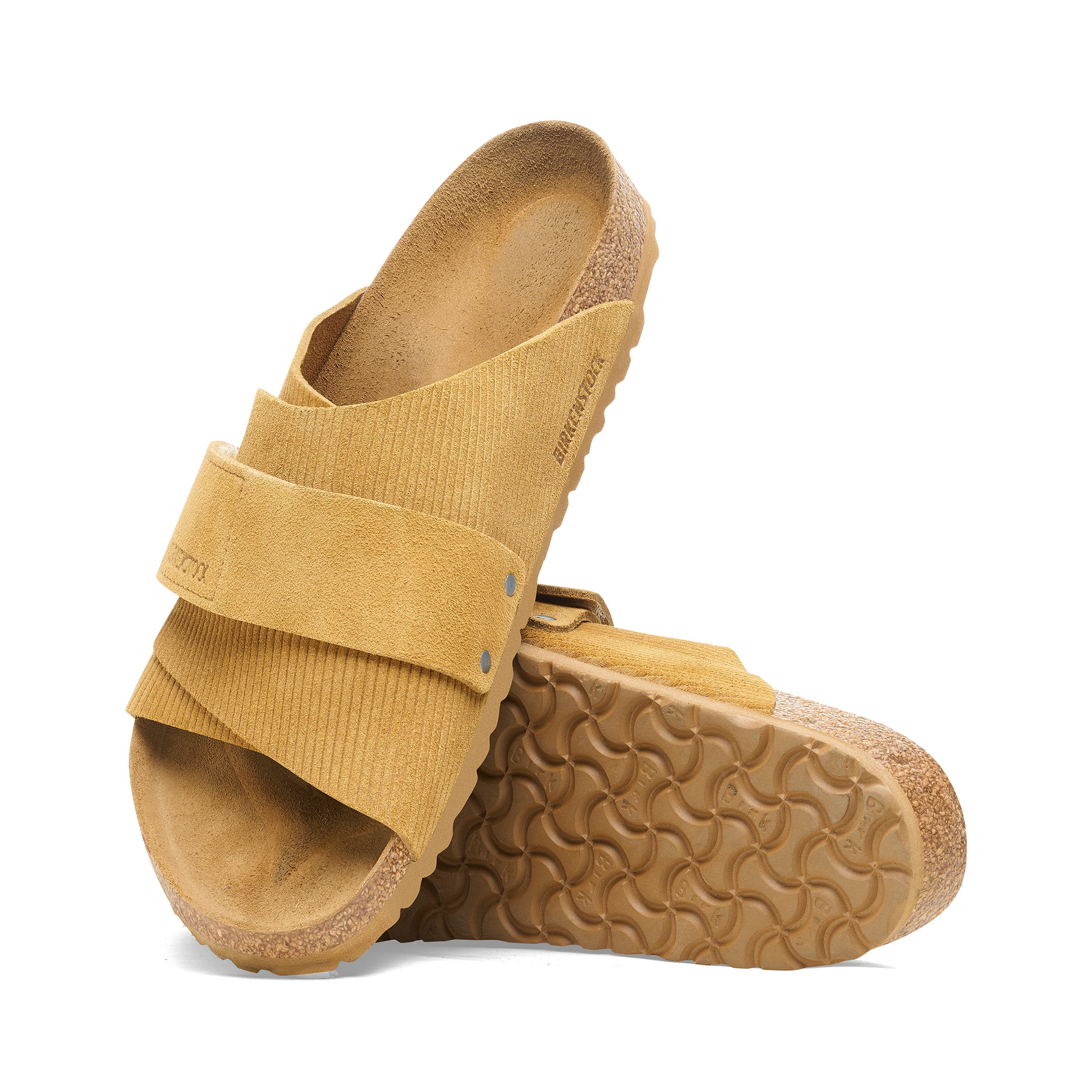 Kyoto Corduroy Cork Brown Embossed Suede Leather