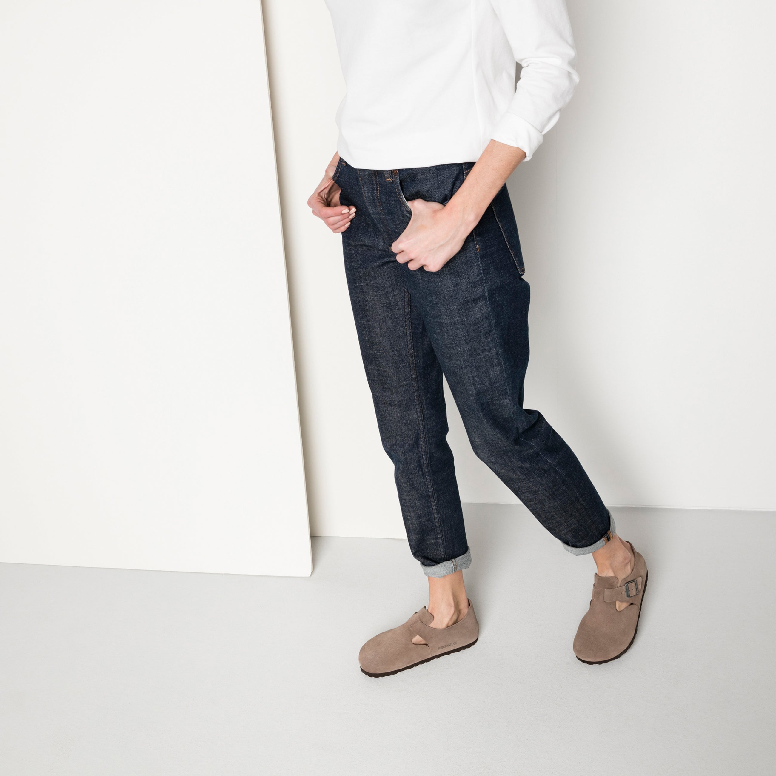 London Taupe Suede Leather