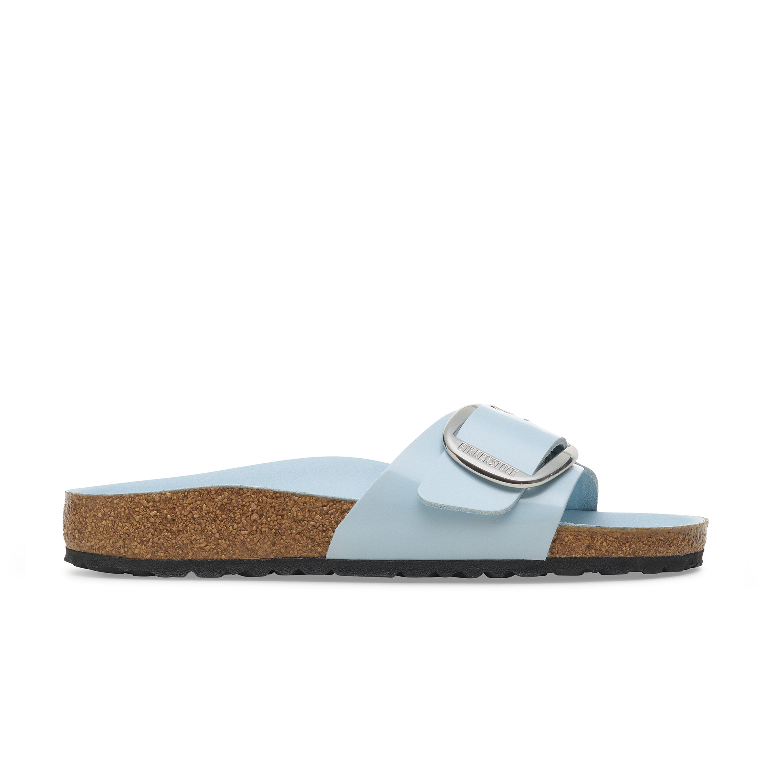 Madrid Big Buckle High Shine Baby Blue Natural Leather Patent