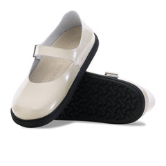 Mantova Droplet Buckle High Shine Oyster Natural Leather Patent