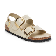 Milano Big Buckle High Shine Ecru Natural Leather Patent