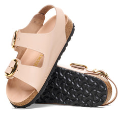Milano Big Buckle High Shine New Beige Natural Leather Patent
