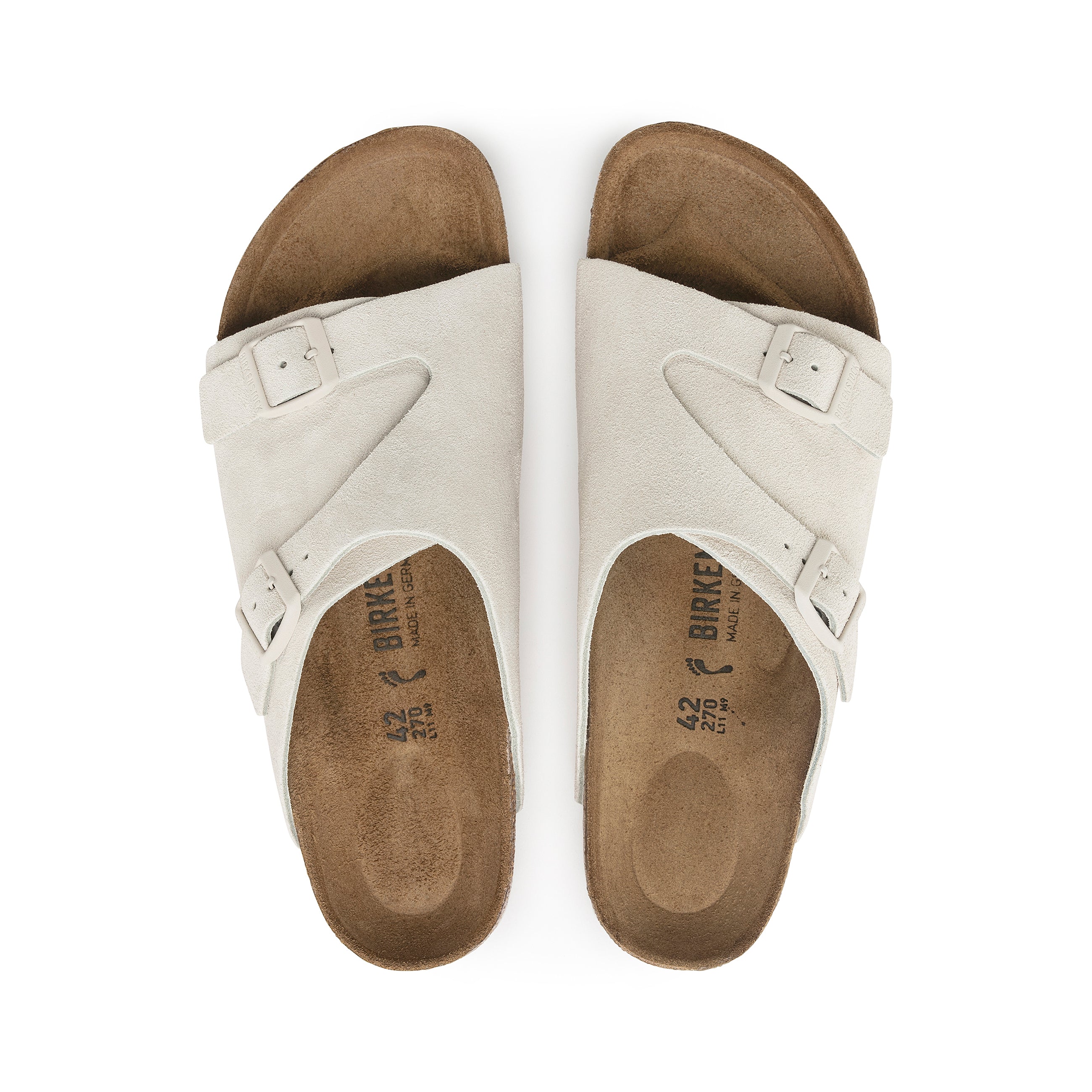 Zurich Antique White Suede Leather